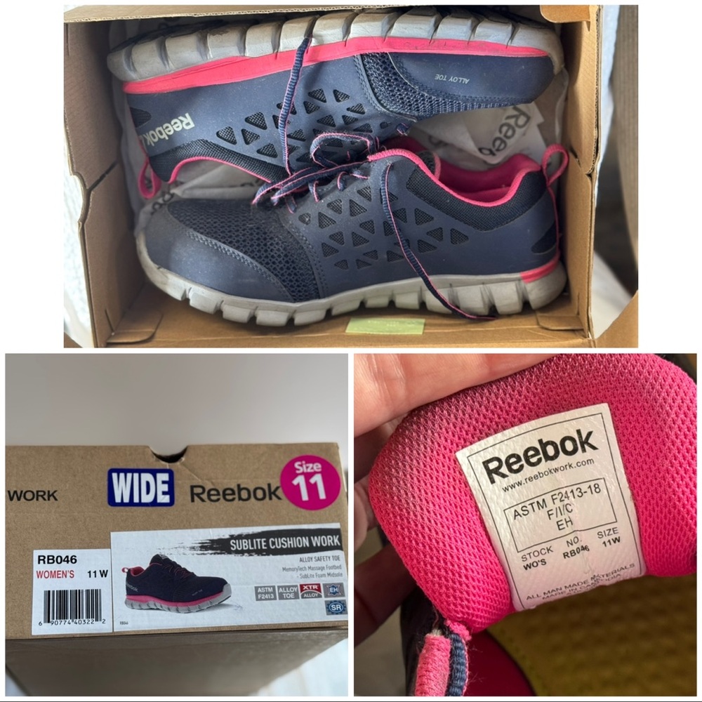 Reebok Women's Navy and Pink Athletic Shoes